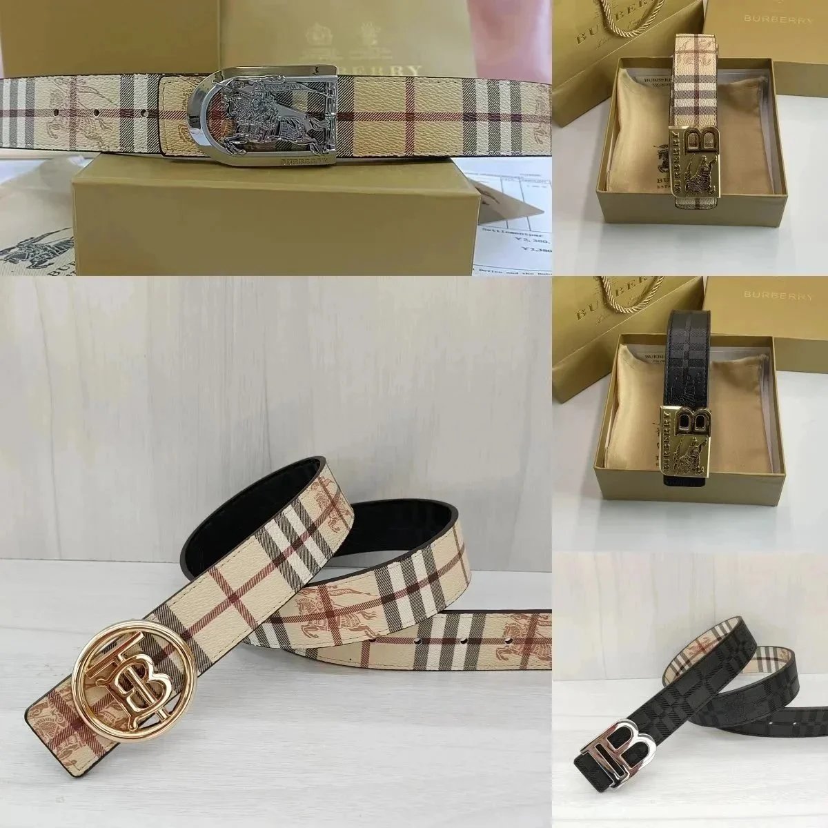 Genuine Leather Designer Belts for Men and Women - Litchi Riderode Nice Head Fashion Buckle - 10 Styles, 3.8cm Width, High Quality, with and without Box Pa