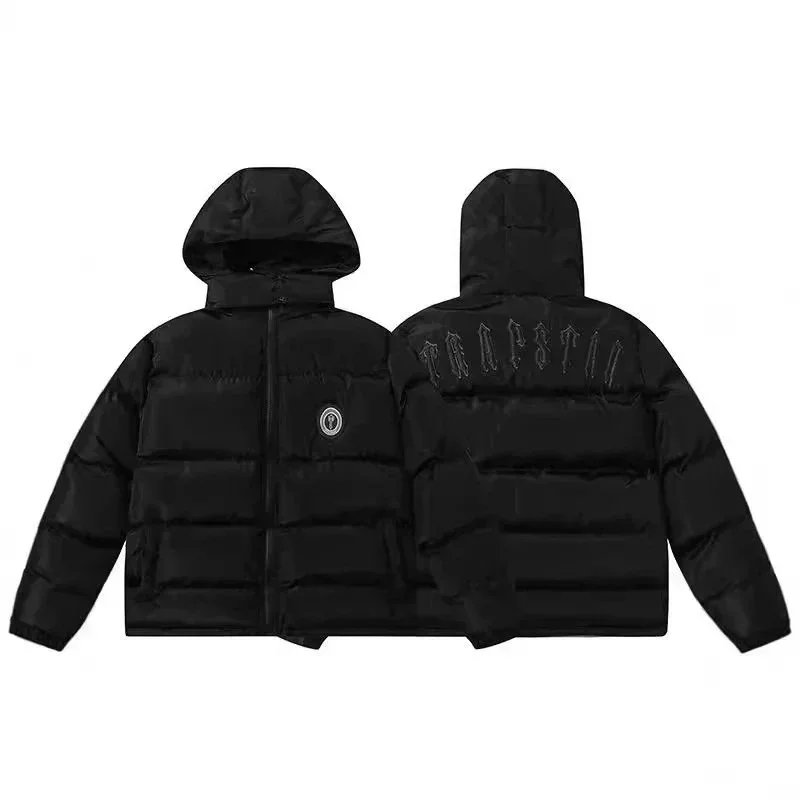 The same Trapstar embroidery trend European and American hip hop style men's hooded down jacket high quality