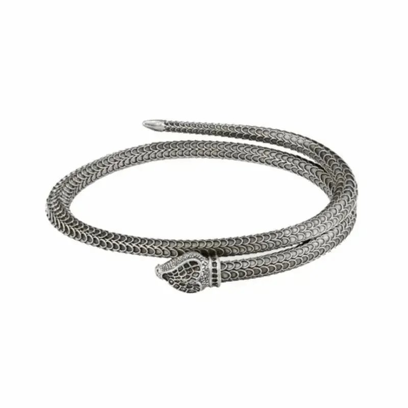 Garden Sterling Silver Aged Snake Bracelet