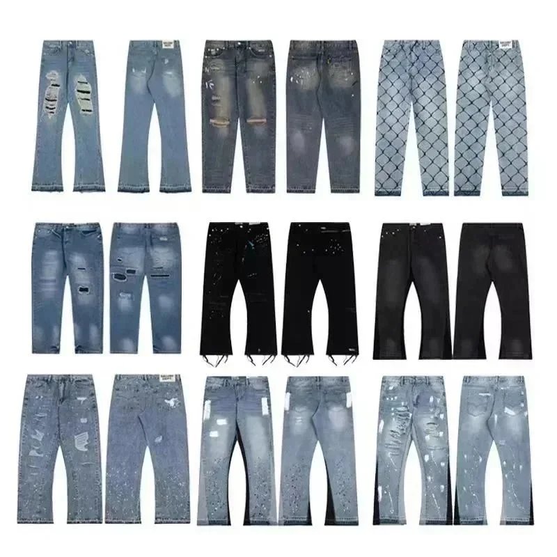 Men's Y2K Harajuku Retro Hiphop Baggy Jeans - Heavy Letter Embroidery, Wide Leg, Gothic Casual Streetwear