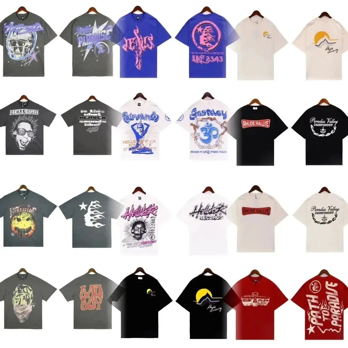 New H washed fabric Hell S**r trendy street shirt
