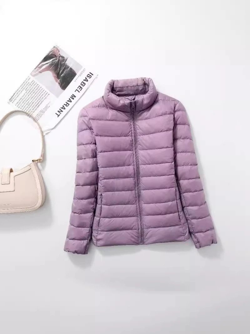 新款轻薄羽绒服女立领修身大码短款女士外套