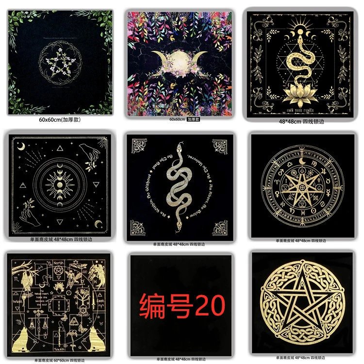 加厚麻布塔罗布tarot playmat高清晰图案烫金桌布