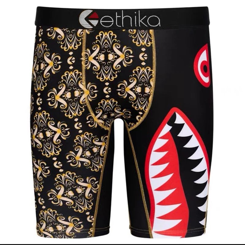 ETHIKA 潮牌 运动紧身透气涤纶印花内裤四角裤平角裤士