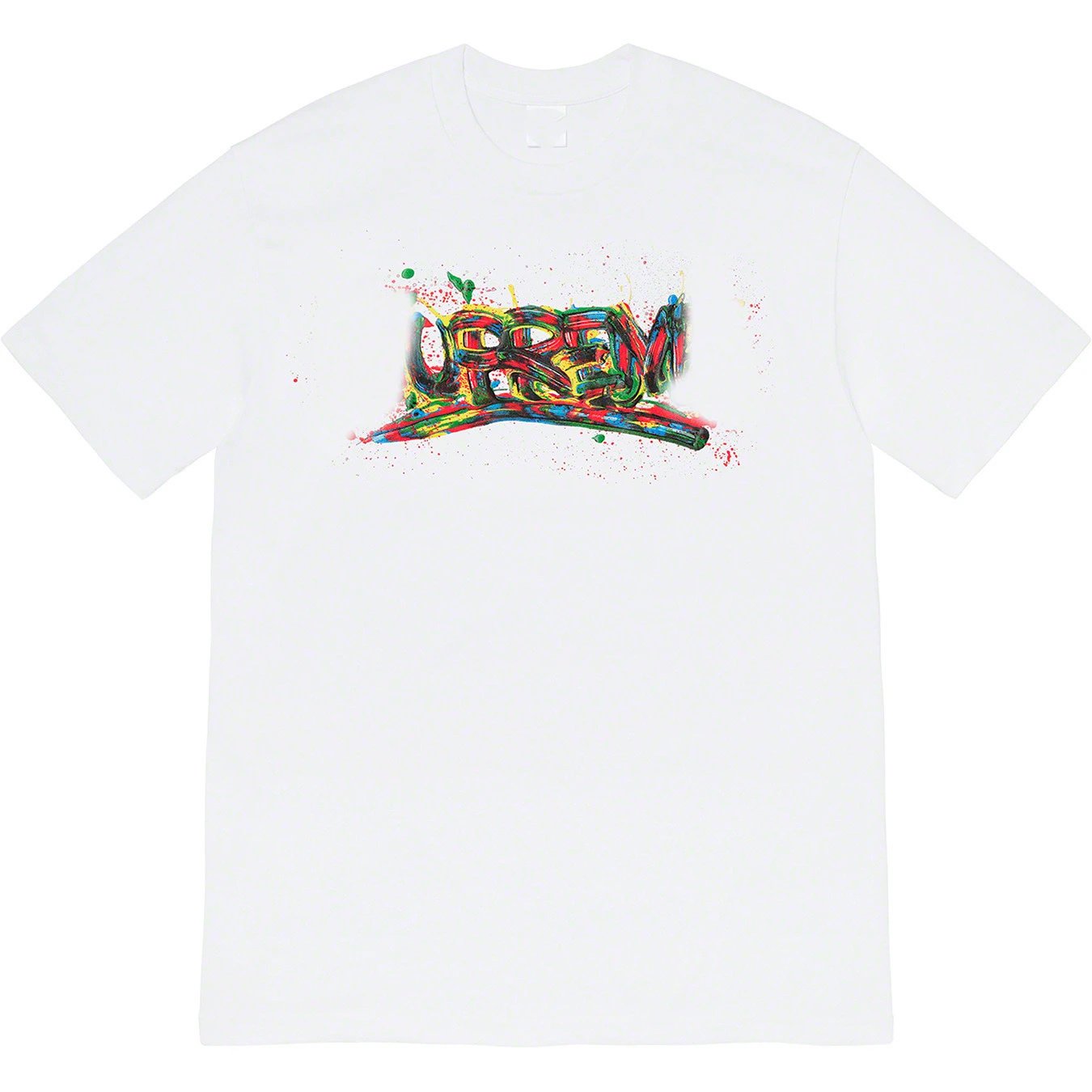 20SS Paint Logo Tee彩绘喷墨涂鸦LOGO短袖T恤夏季男女同款半袖