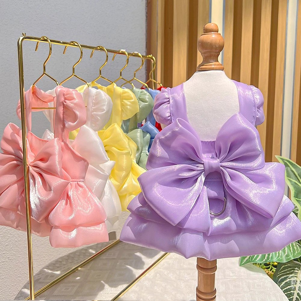 宠物婚纱猫礼服连衣裙子狗狗猫咪衣服用品狗牵引泰迪比熊法斗春夏