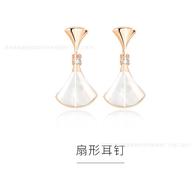宝家小裙子耳环耳钉潮网红镶钻轻奢气质简约ins情人节礼物送女友