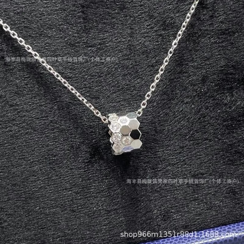 尚美中大号蜂巢项链男女款万花筒小蛮腰吊坠蜂窝锁骨链镀18K金ins