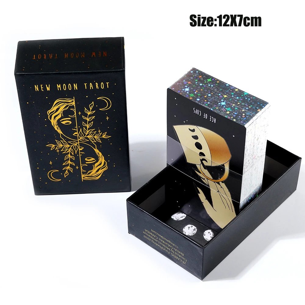 New moon tarot 全英文烫银礼盒精装镭射烫金牌塔罗牌