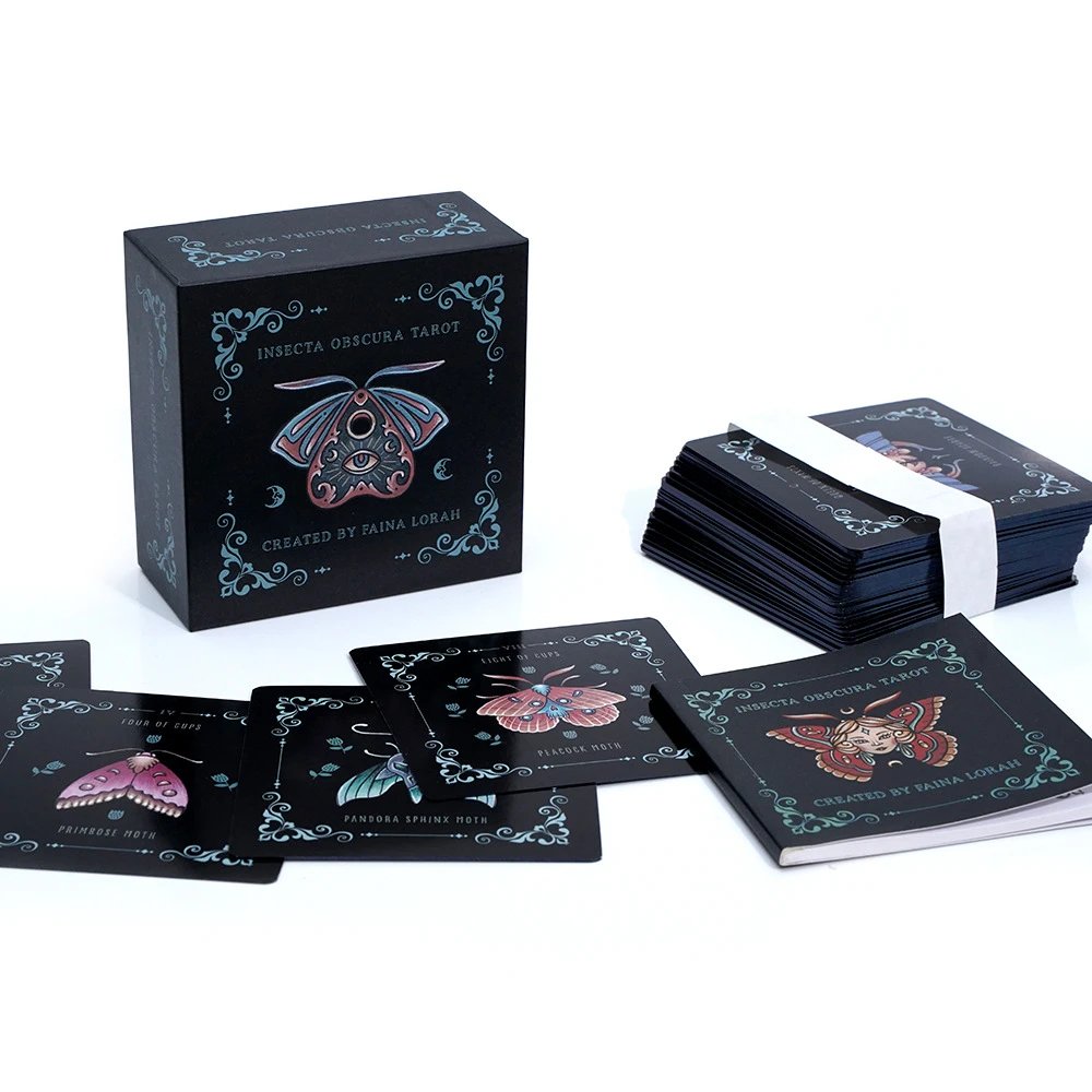 Insecta obscura tarot 一比一隐秘昆虫高档礼盒天地盖烫金塔罗牌