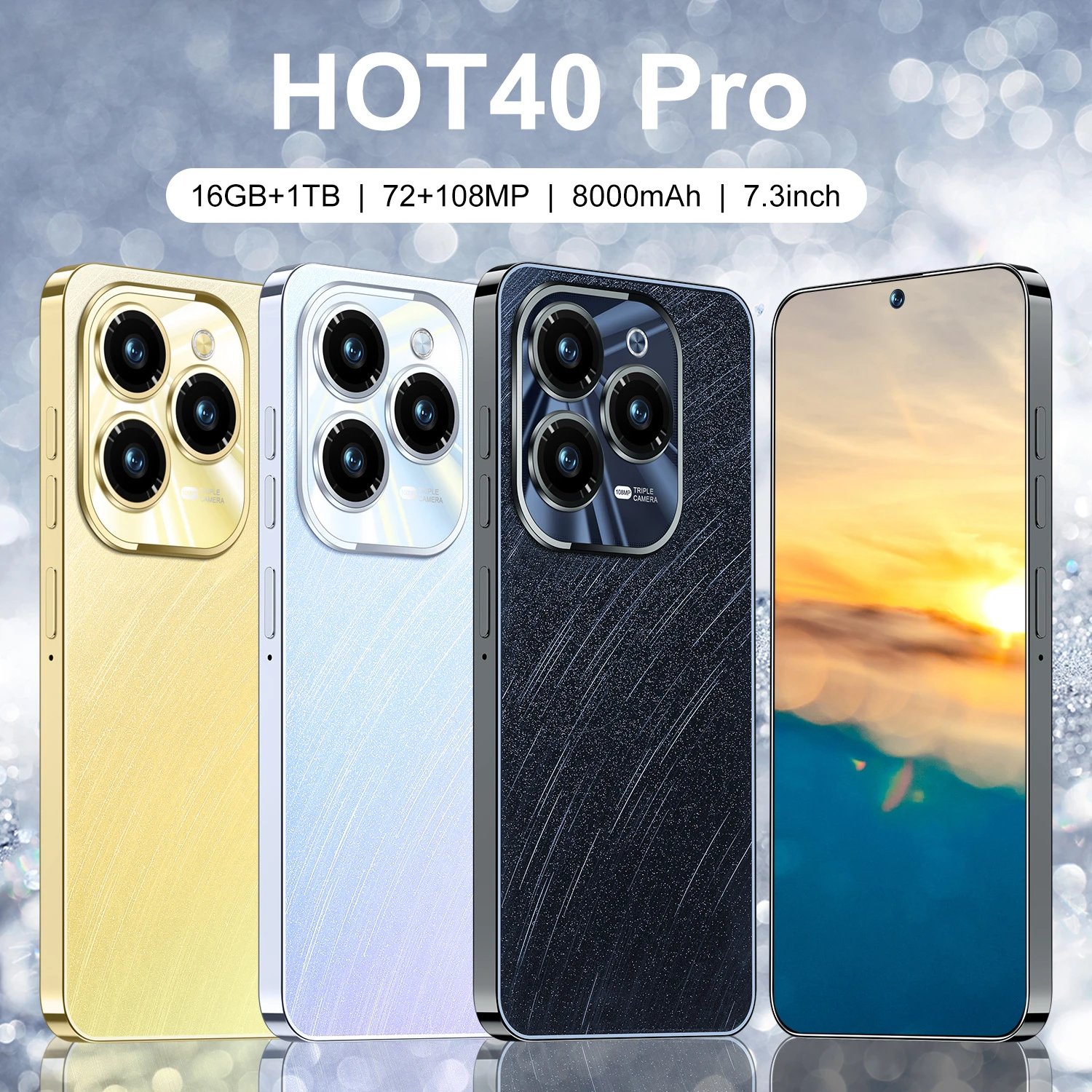 新款Hot40 Pro 手机16+1TB穿孔大屏热销智能便宜手机