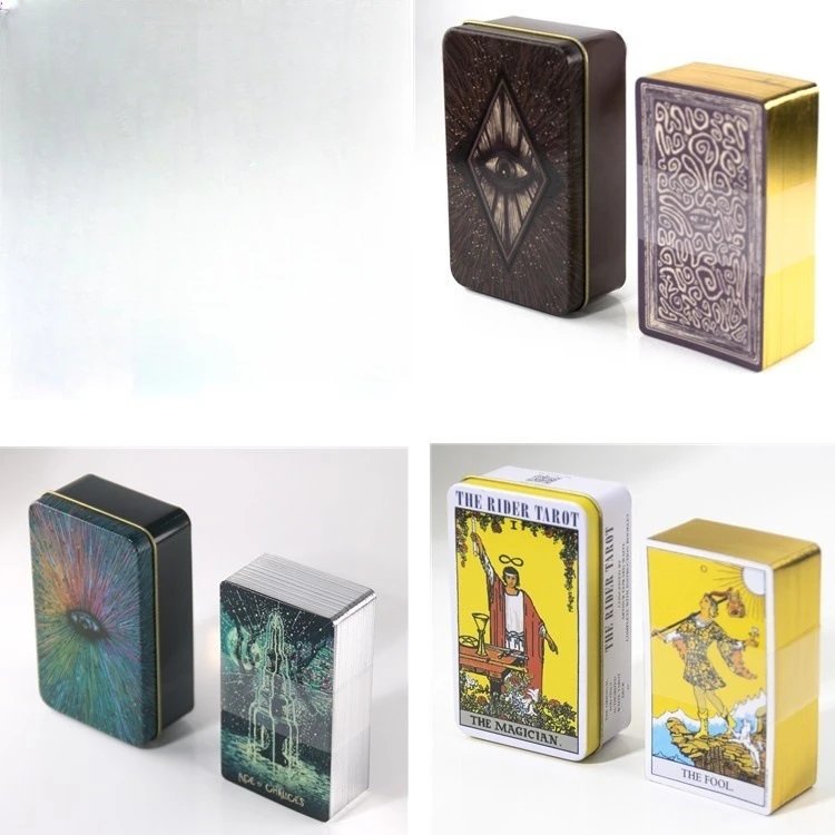 塔罗牌烫金铁盒收纳礼盒高档磁吸卡牌盒桌游用品tarotcards