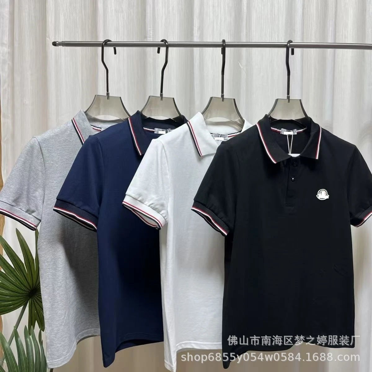 蒙家polo衫男士商务时尚休闲翻领短袖T恤女刺绣潮牌情侣上衣