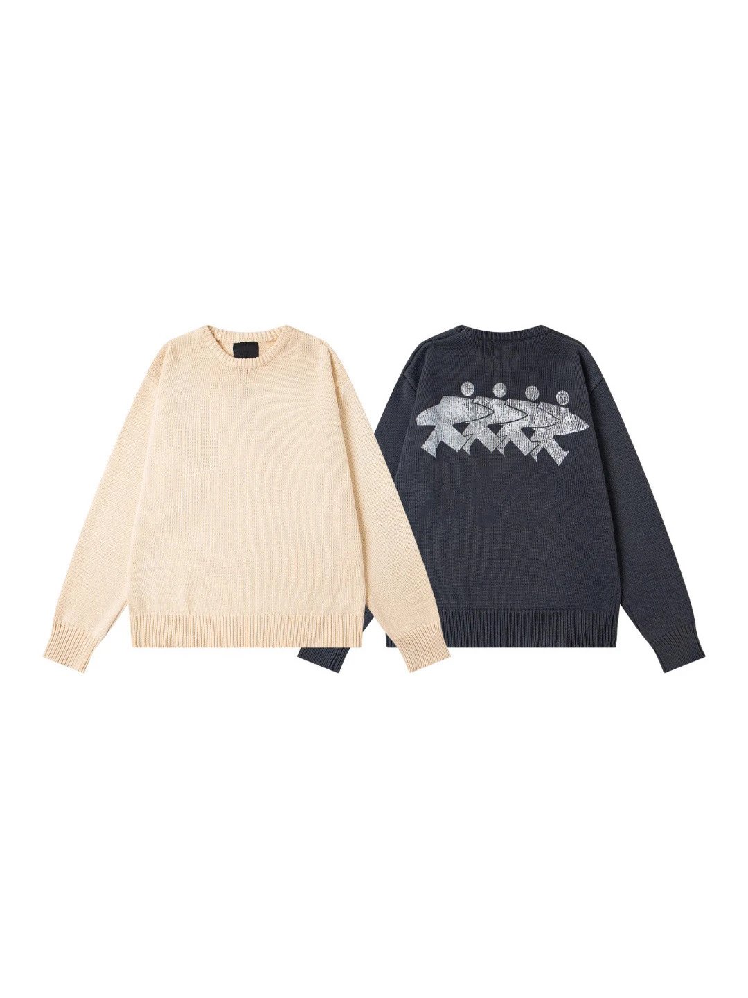FW24 SURFMAN ICON COTTON LINEN CREW 背面logo印花圆领毛衣