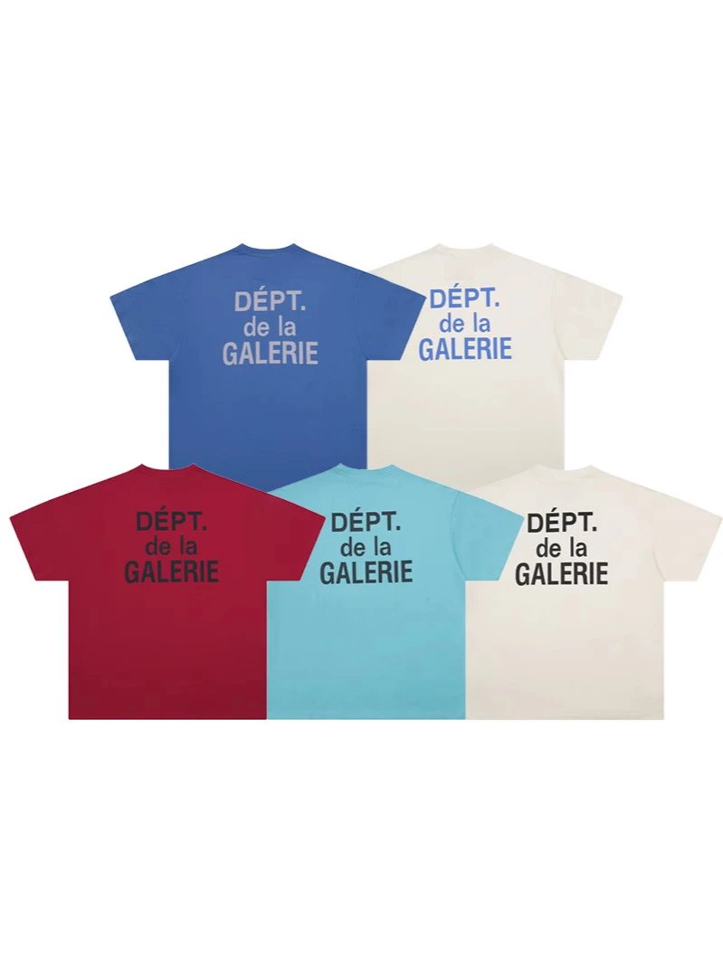 Gallery Dept新款经典基础款法文字母LOGO基础标语圆领短袖T恤
