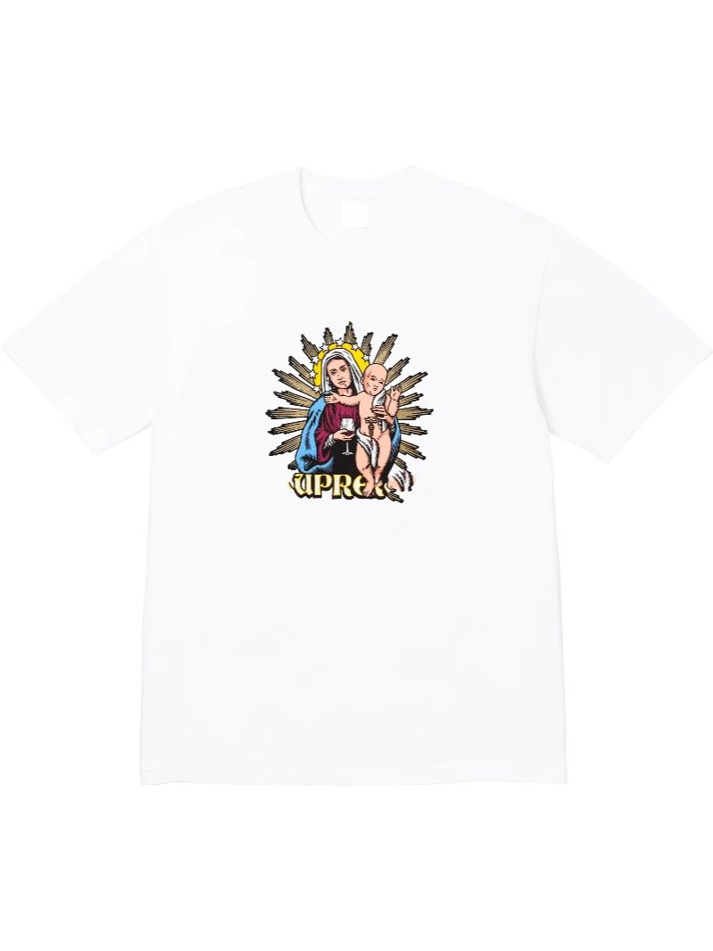 24FW Blood Tee 女人红酒印花纯棉短袖T恤男女款半袖打底衫情侣