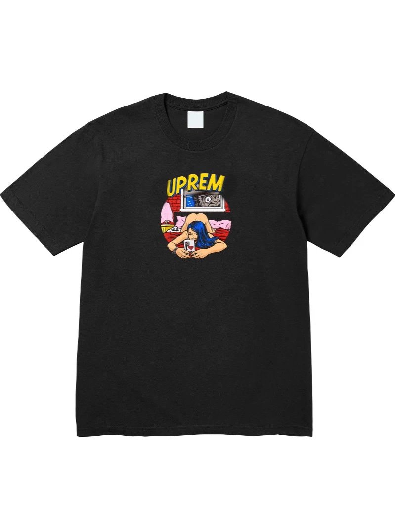 25SS Bedroom Tee 卧室漫画女郎立体Logo短袖T恤纯棉男女打底衫