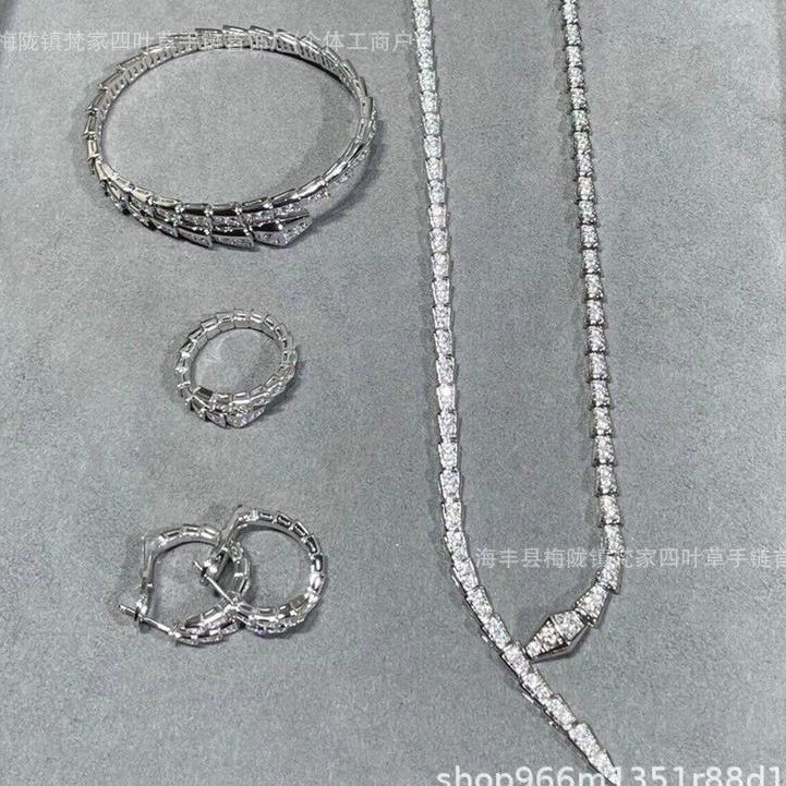 宝家满钻蛇骨项链女镀18k金颈链项圈名媛配饰ins蛇形头锁骨链