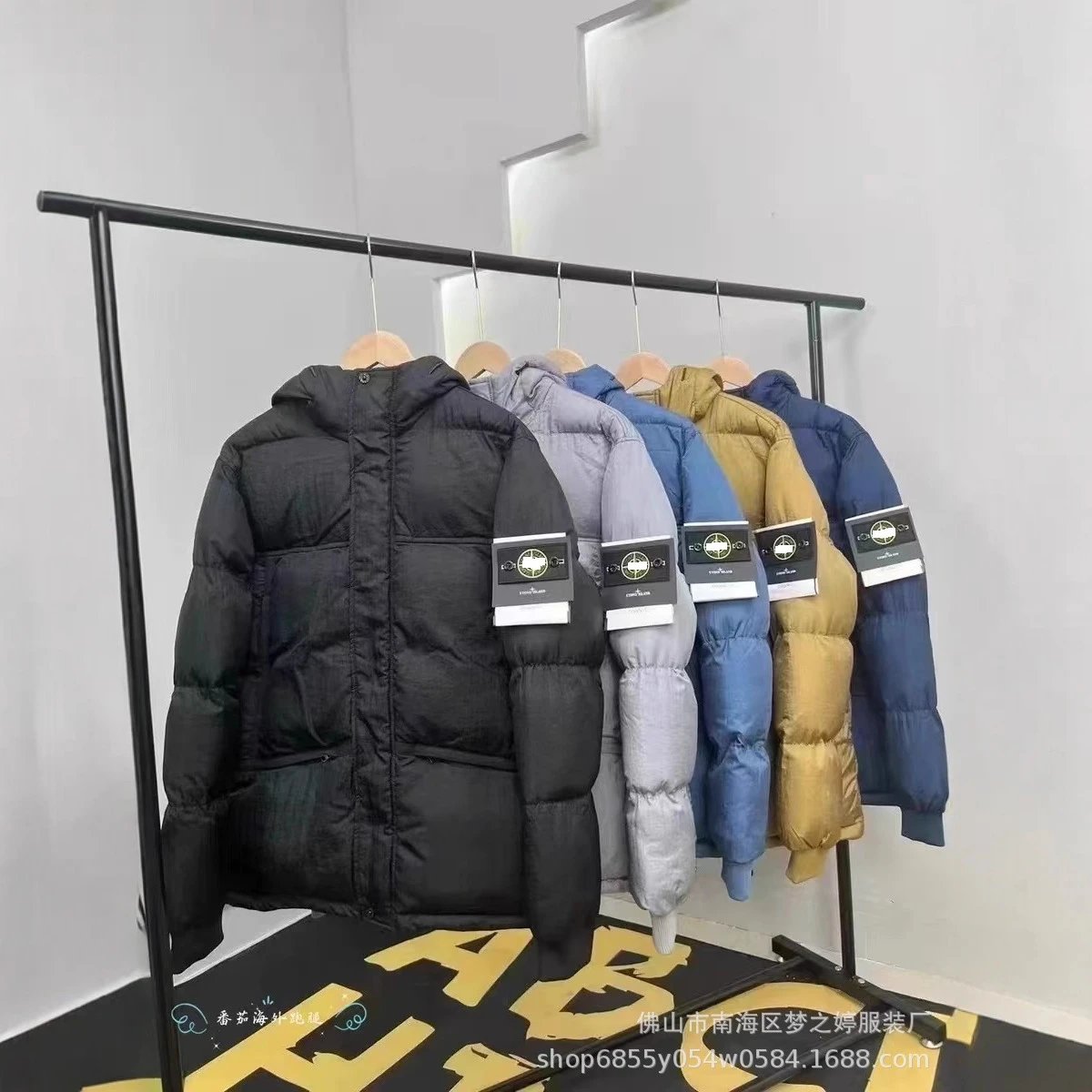 秋冬季新款石头连帽棉服男女潮牌纯色棉衣服外套羽绒棉袄户外上衣