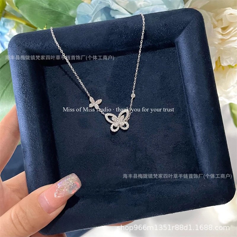 格家高版闪闪发光幻影蝴蝶耳钉GF格拉轻奢精致满钻送女友礼物