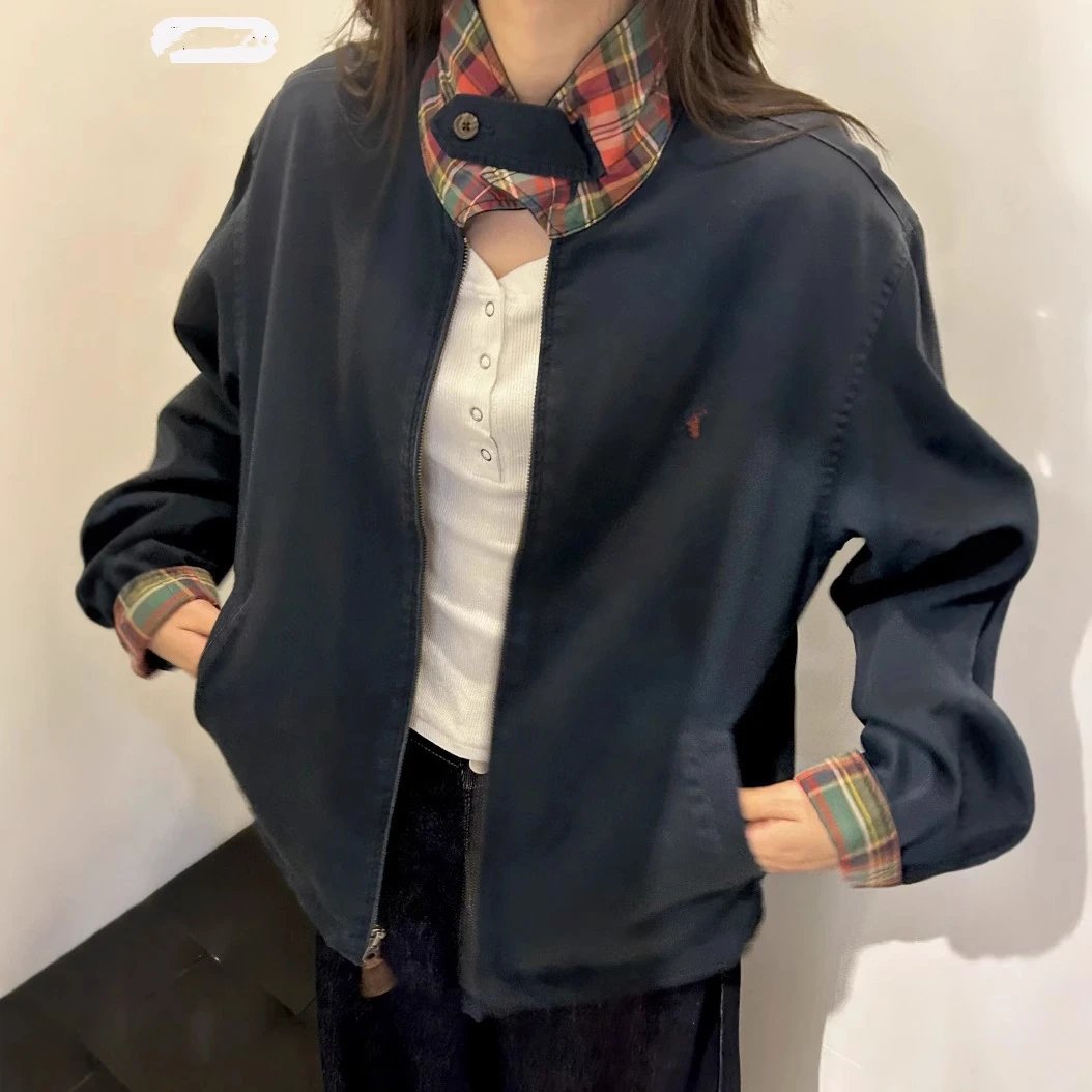 早春新款RL拉夫小马古着经典翻领老干部复古夹克外套
