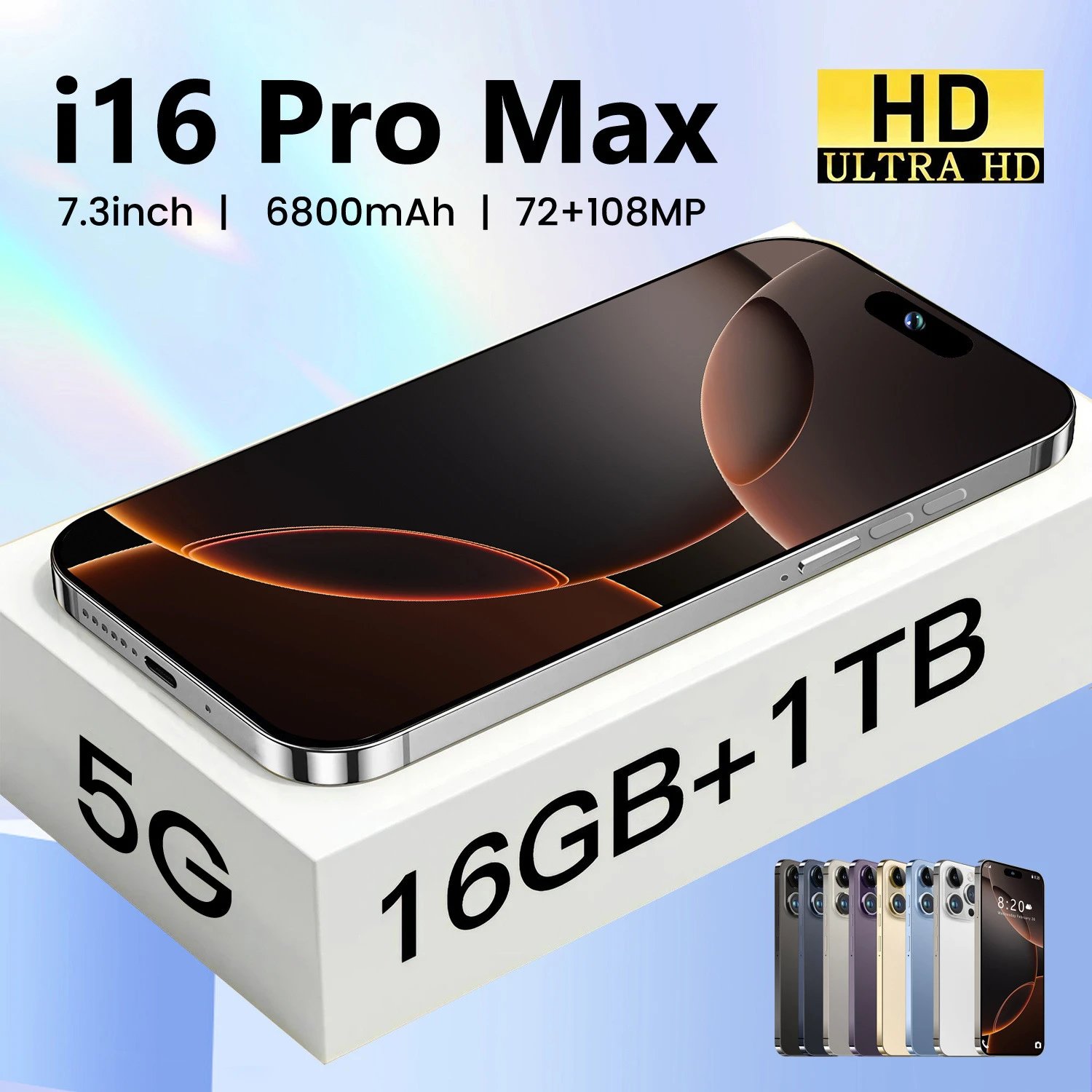 手机新款I16 Pro Max  16+1TB灵动岛 安卓8.1 热销智能手