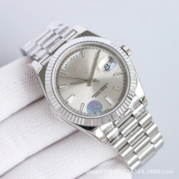 Automatic Matchanical Watch 劳家日志条钉双历全自动机械手表