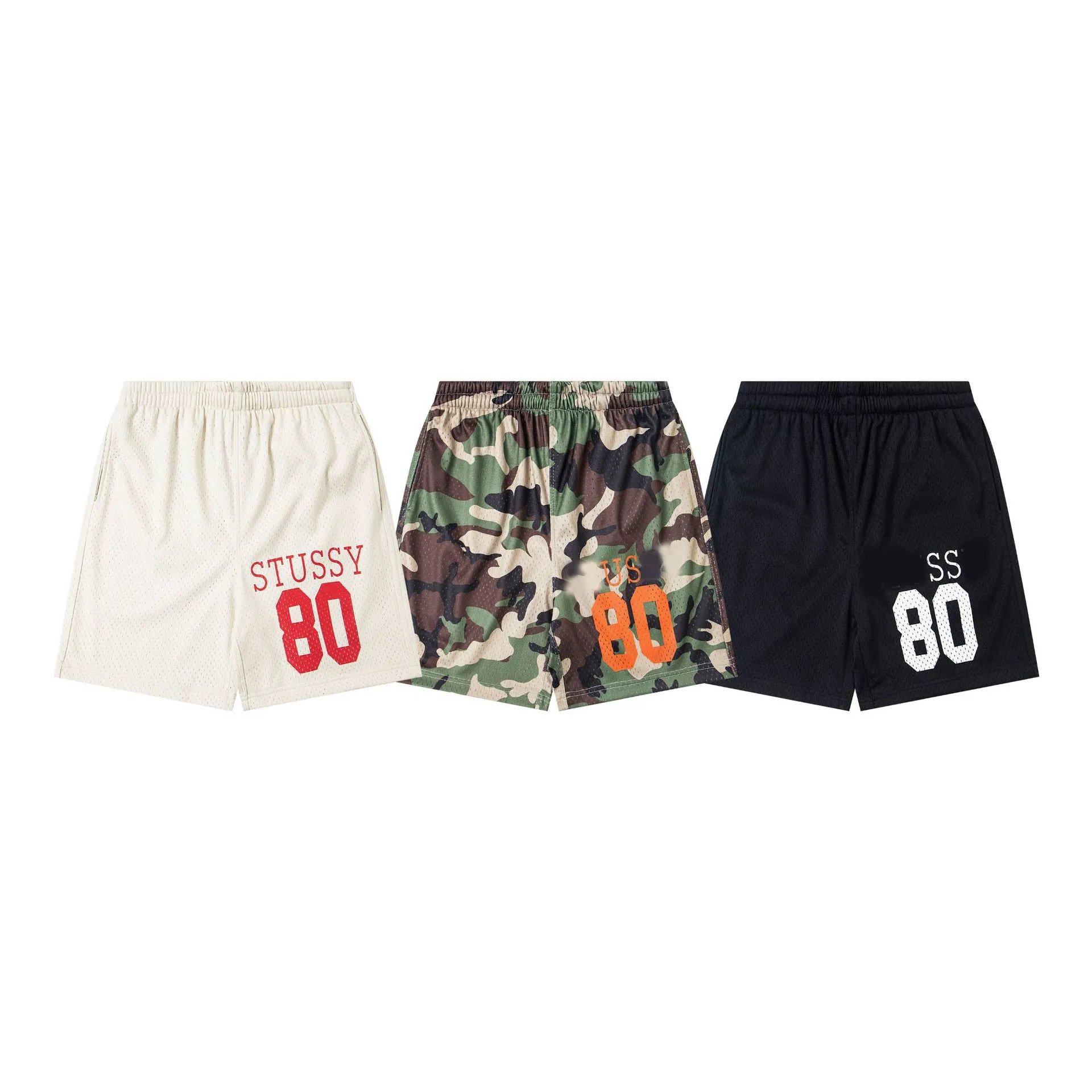 SS25 Drop2 TEAM JERSEY 80徽标网眼宽松网状面料健身运动短裤男