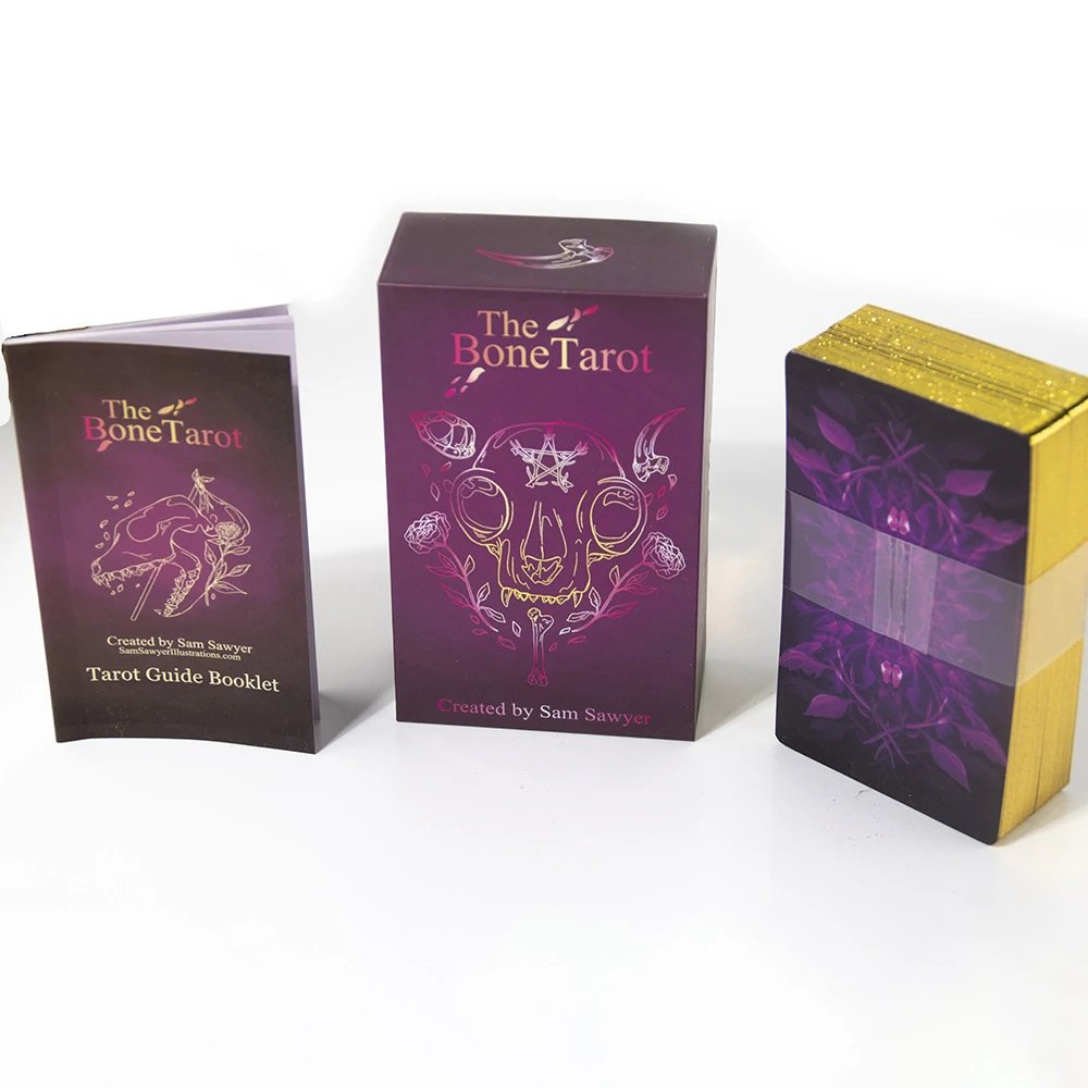 The bone tarot 原版尺寸全英文骨头塔罗牌烫金扑克牌硬盒