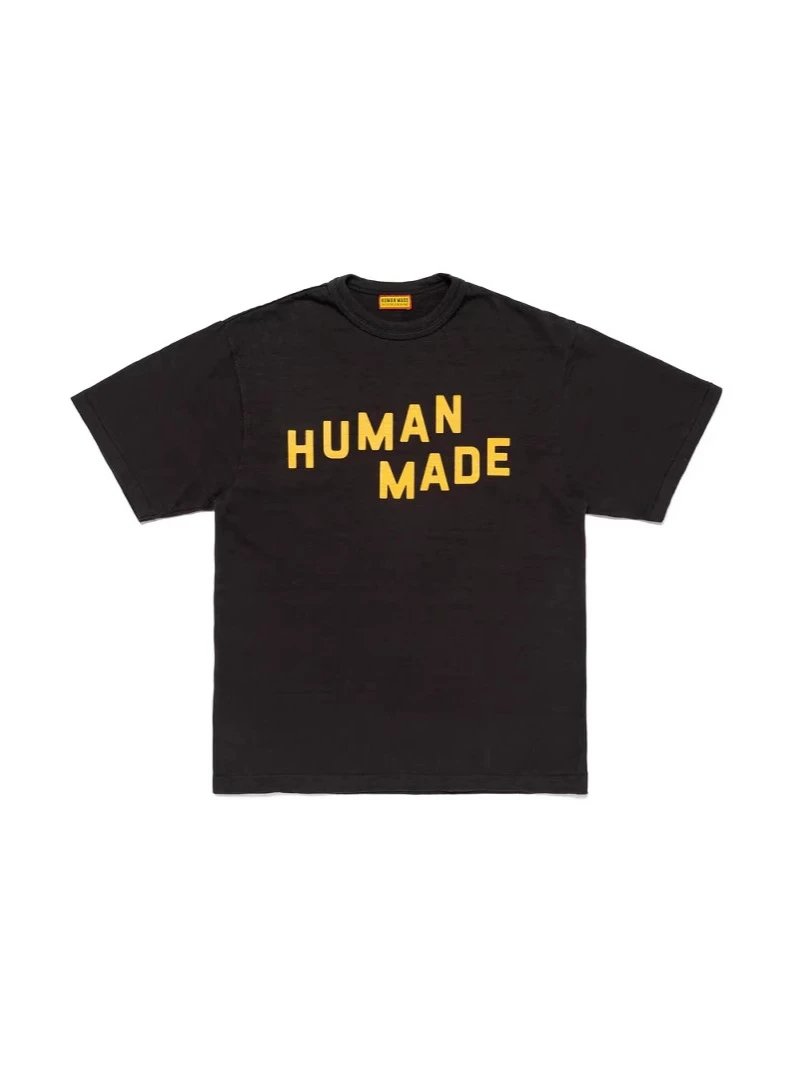 夏季潮牌Human made橙色字母图案短袖T恤宽松男女款情侣款