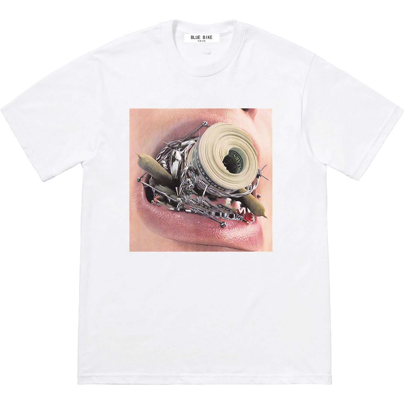 22SS新款BRACES TEE 美金钢牙套印花短袖T恤宽松圆领男女款纯棉t