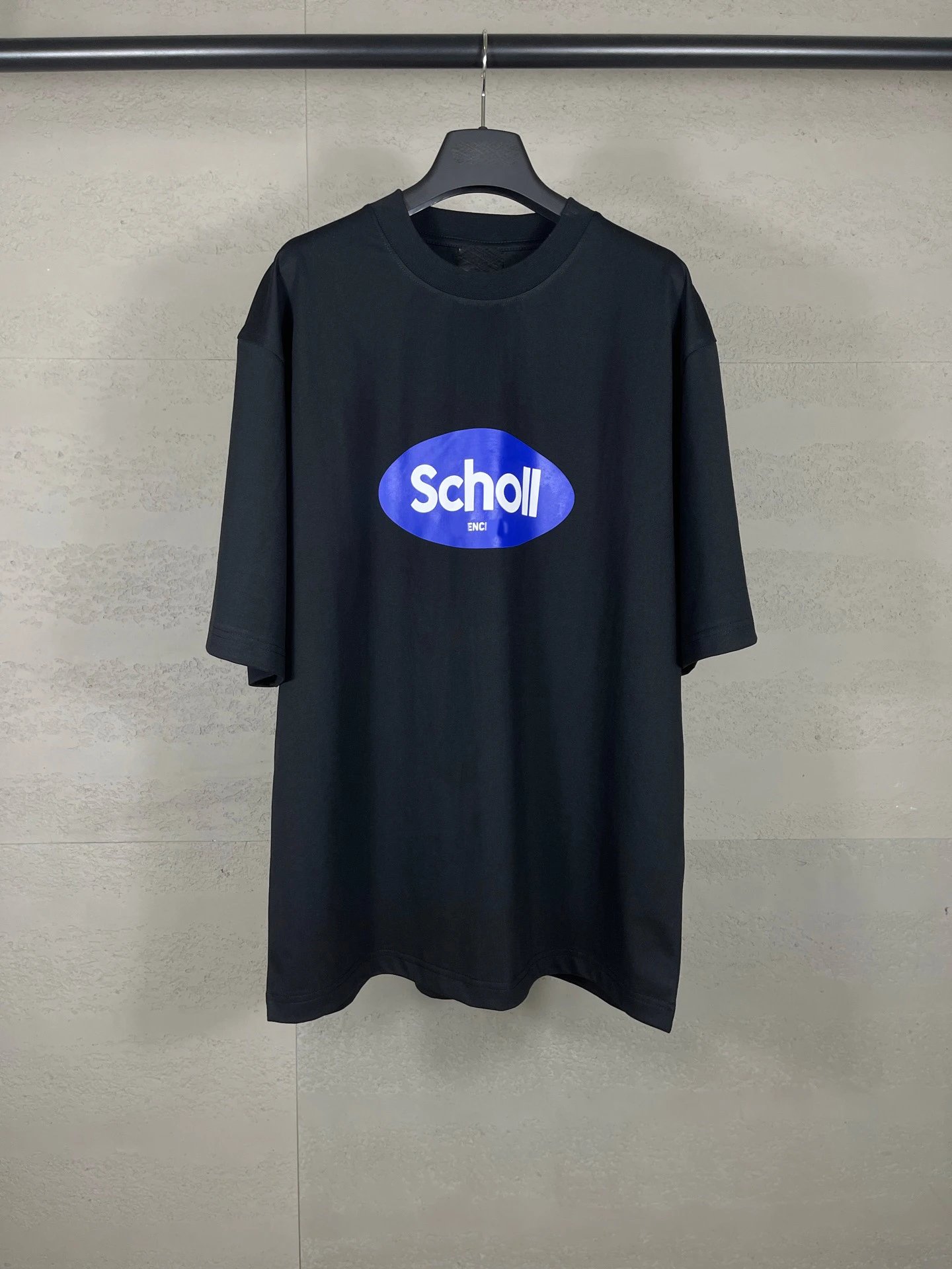巴黎联名Scholl印花短袖T恤宽松休闲男女款情侣款潮流半袖