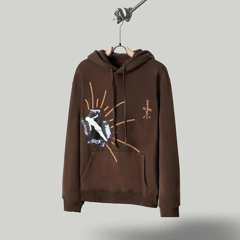 Travis Scott TS专辑限定梯子发泡印花加绒连帽卫衣男女款情侣款