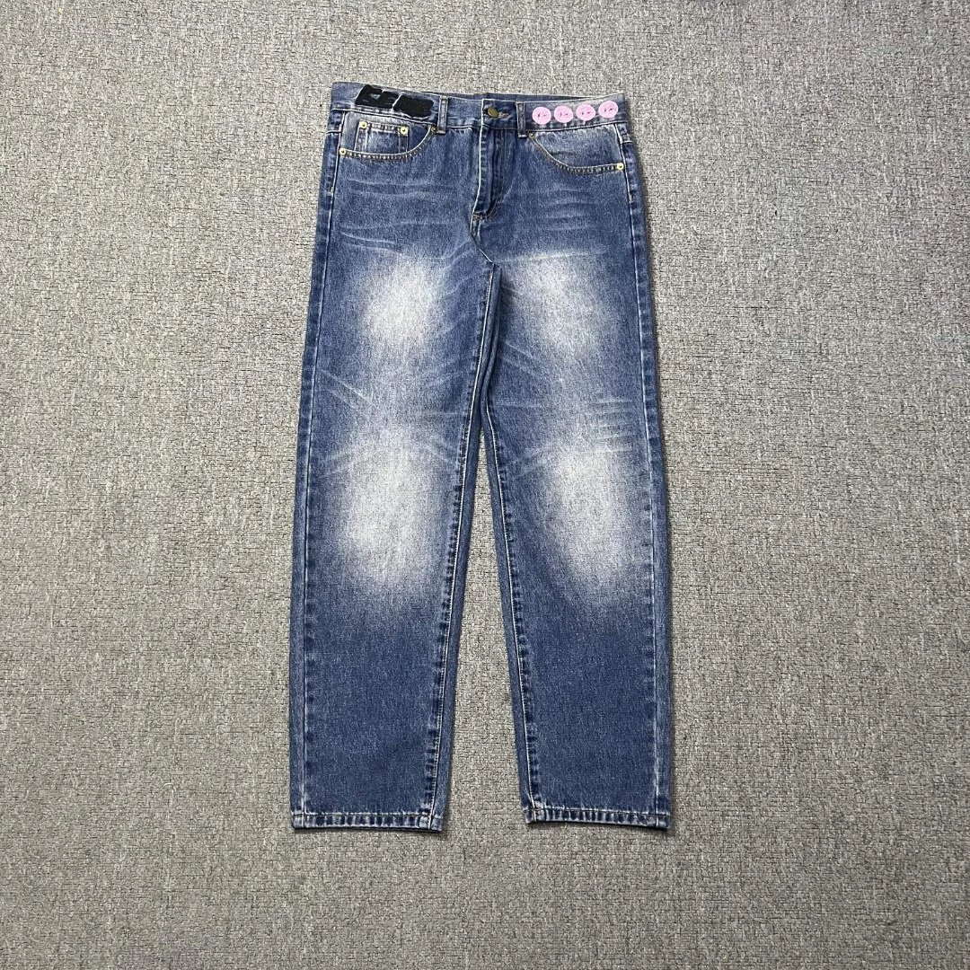 Travis Scott Cactus Jack x Fragment Design联名图案水洗牛仔裤