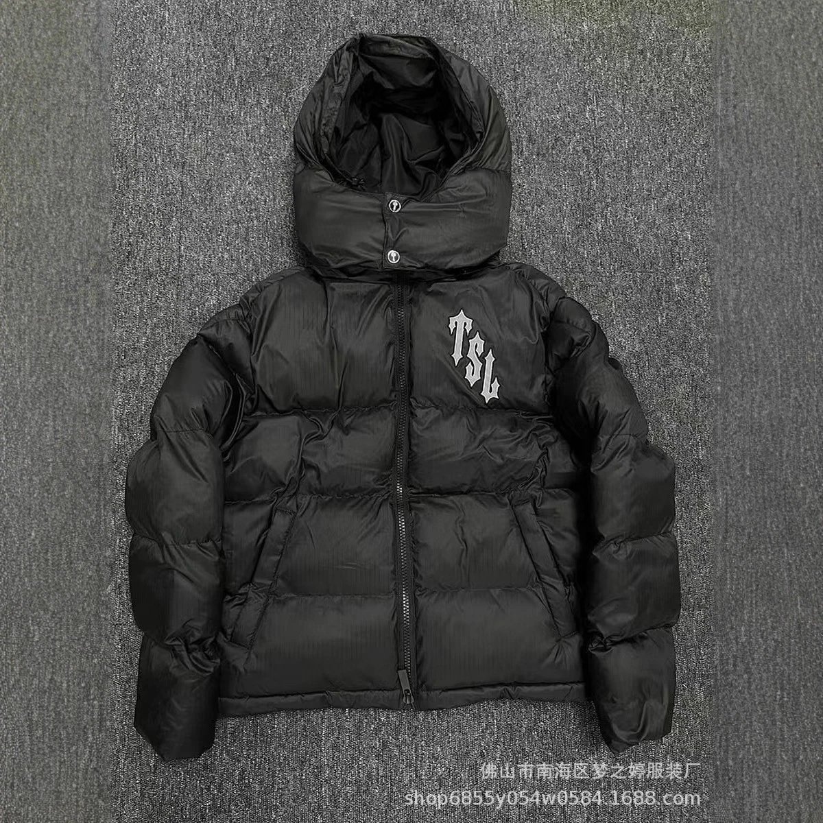 Trapstar休闲刺绣连帽夹克棉服男保暖棉袄外套高级感
