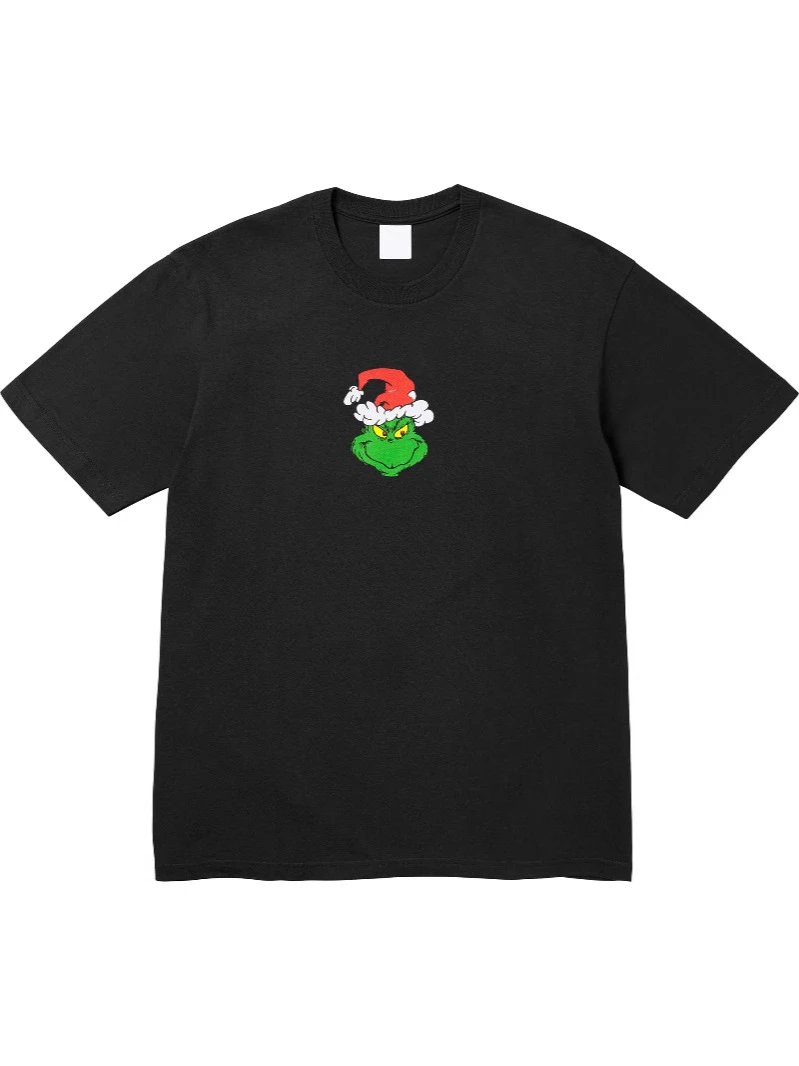 FW24  Grinch Tee 格林奇印花图案圆领短袖T恤纯棉男女款打底衫