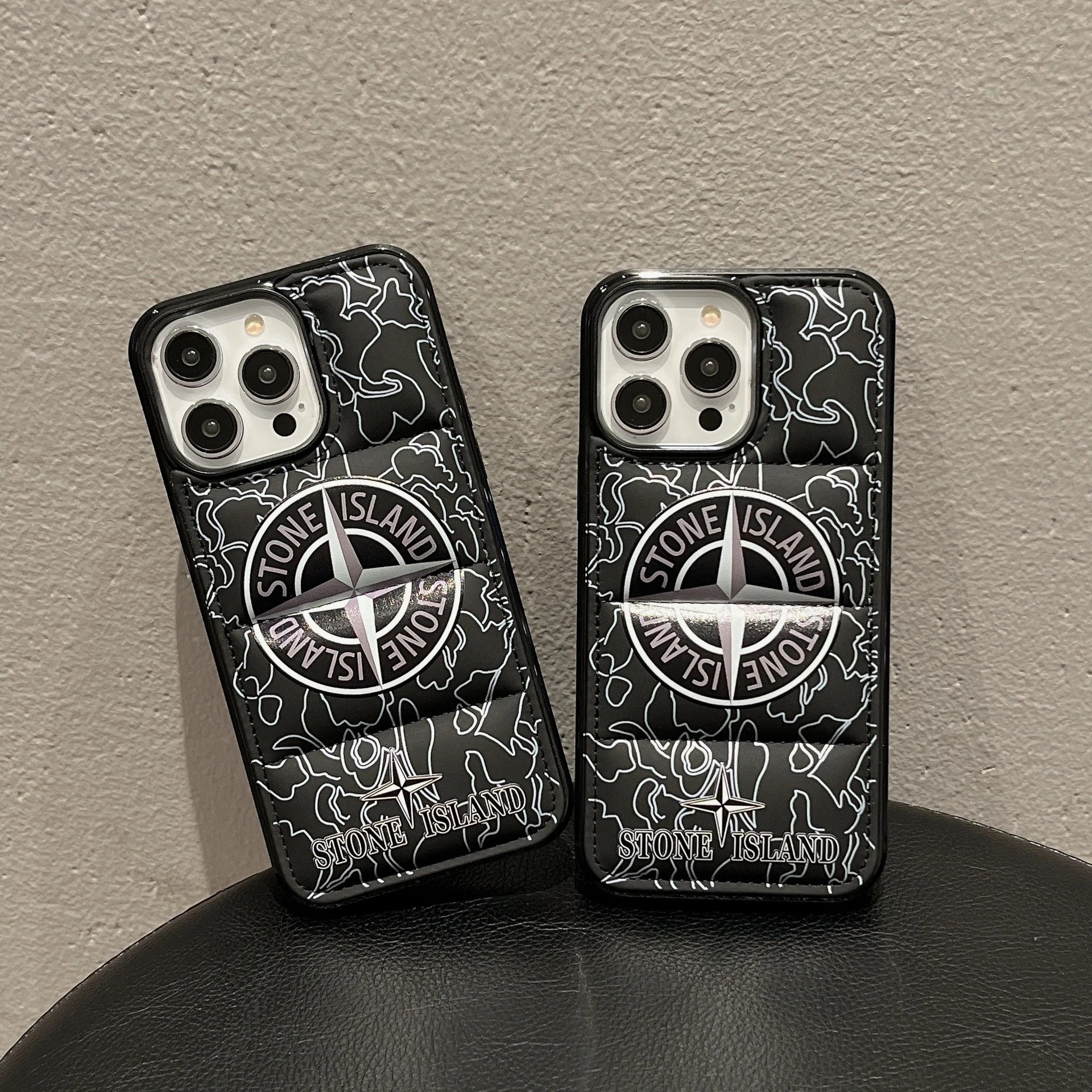 充棉皮质羽绒服iPhone16promax手机壳防摔保护套苹果1311