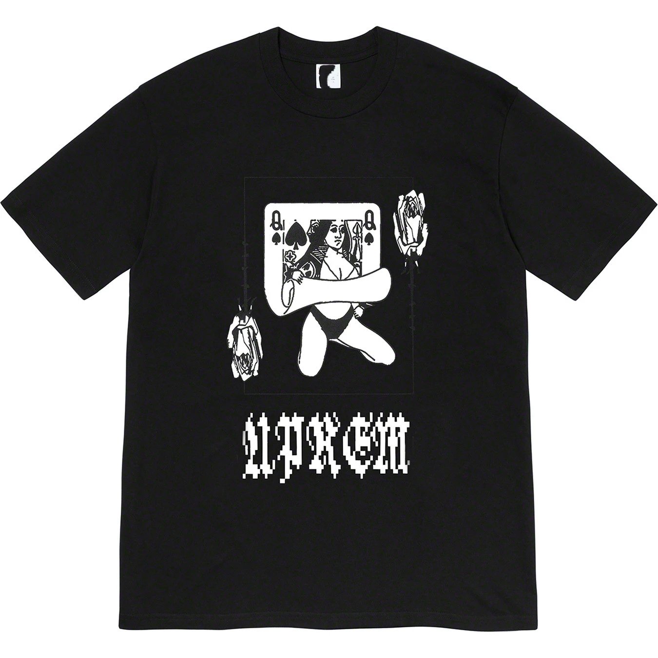 19FW QUEEN TEE 扑克女王印花纯棉短袖男女款圆领T恤打底衫情侣款