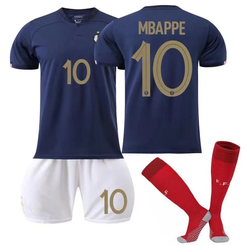 2022法国球衣世界杯10号姆巴佩19本泽马11登贝莱9吉鲁足球服儿童