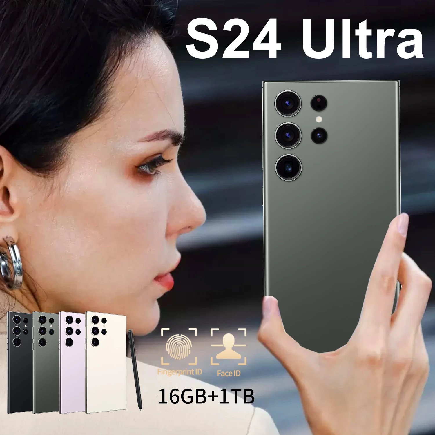 新款S24 Ultra 内置笔 安卓8.1 16+1TB穿孔屏 6.8寸智能手机