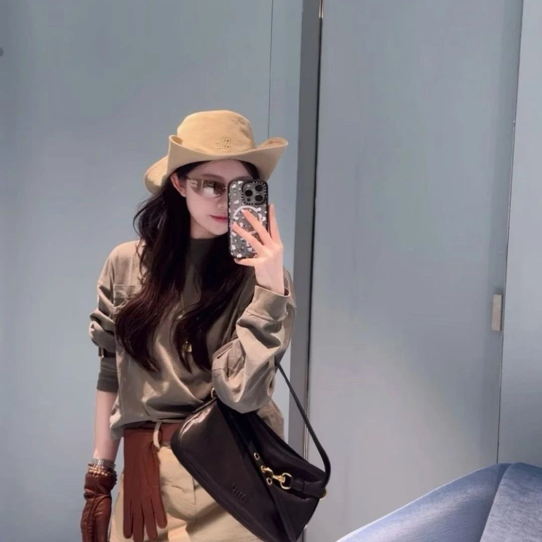缪家西部大帽檐渔夫帽子女春夏休闲百搭显脸小防晒网红盆帽