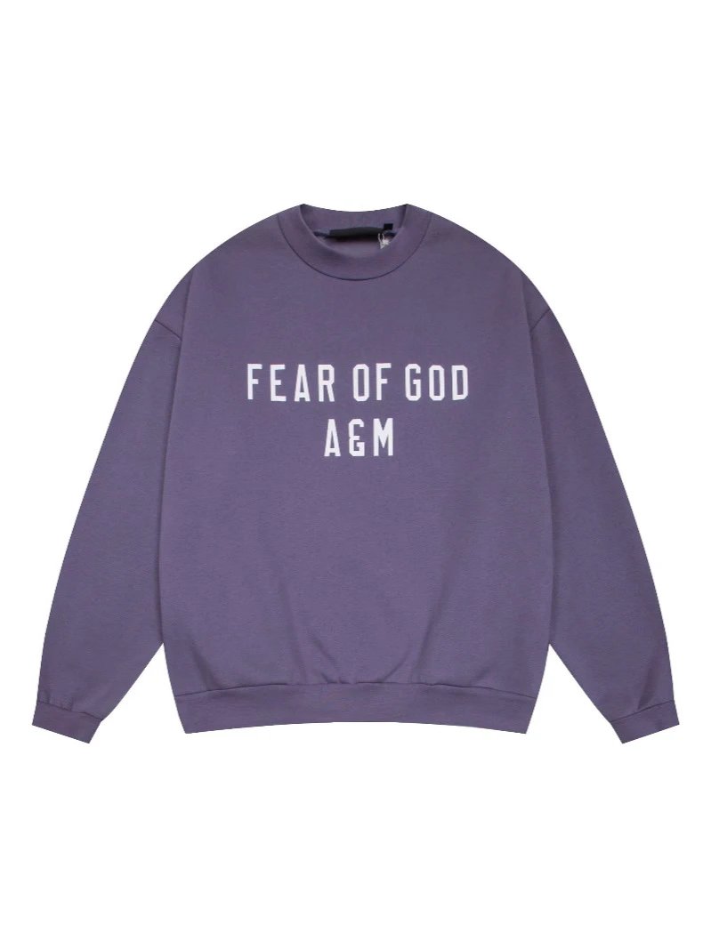 24FW FOG ESSENTIALS字母印花男女情侣同款套头抓绒圆领卫衣
