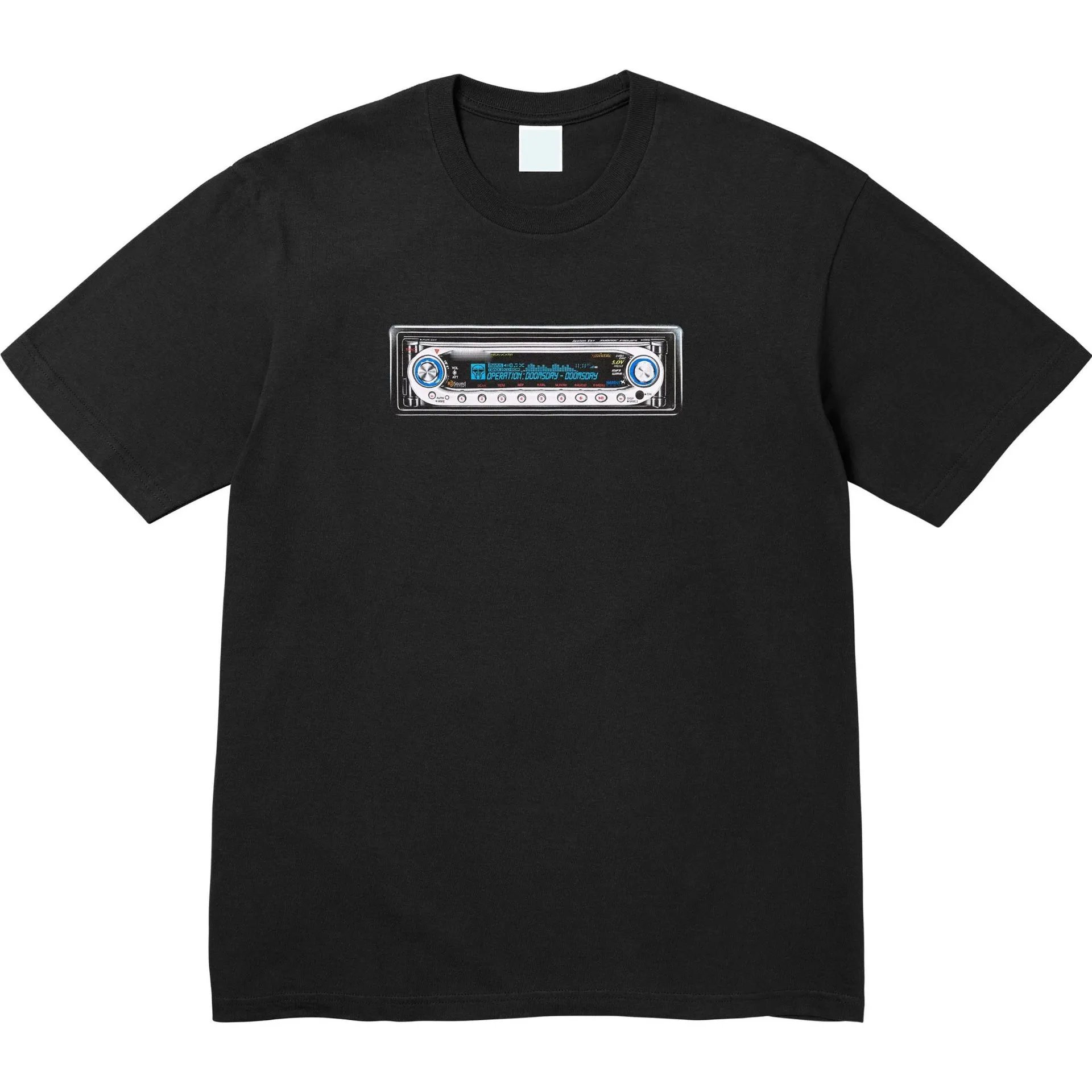 SS25 Receiver Tee 胸前徽标收音机图案圆领短袖T恤男女款打底衫
