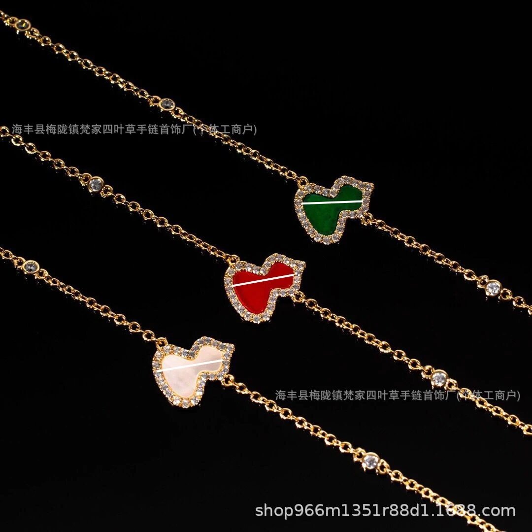 麒麟葫芦手链纯银镀18k玫瑰金红玛瑙首饰镶钻手环本命年红绳轻奢