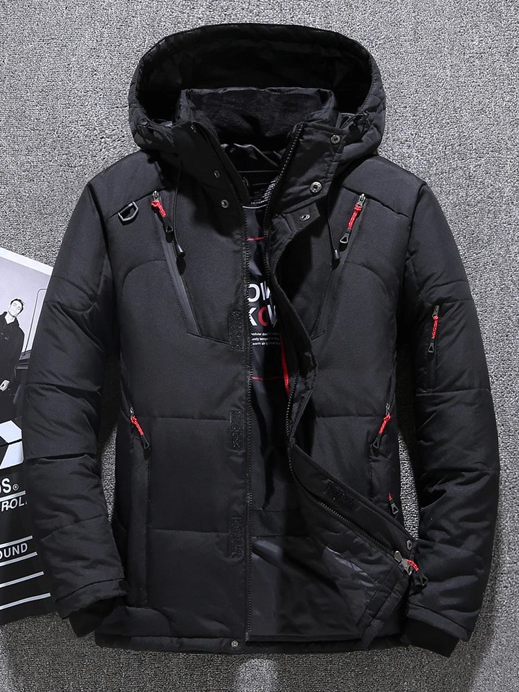 羽绒服男式短款冬季休闲户外加厚连帽冬装外套