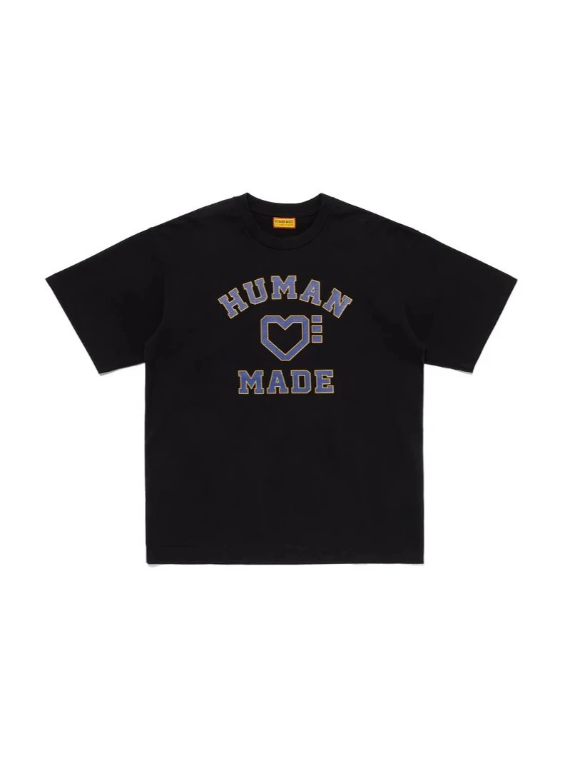 夏季潮牌Human made爱心字母图案竹节棉短袖T恤宽松男女款情侣款