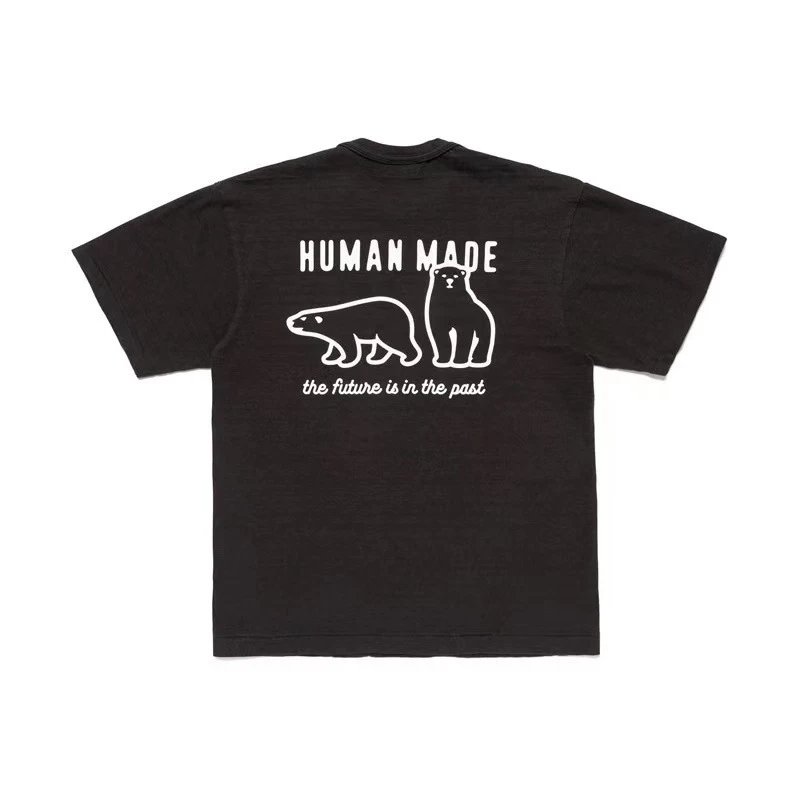 夏季潮牌Human made北极熊图案短袖T恤宽松休闲男女款情侣款