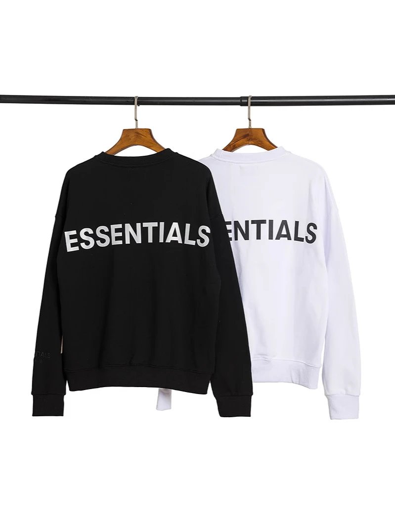 FEAR OF GOD ESSENTIALS 3M反光字母高街圆领卫衣毛圈宽松卫衣