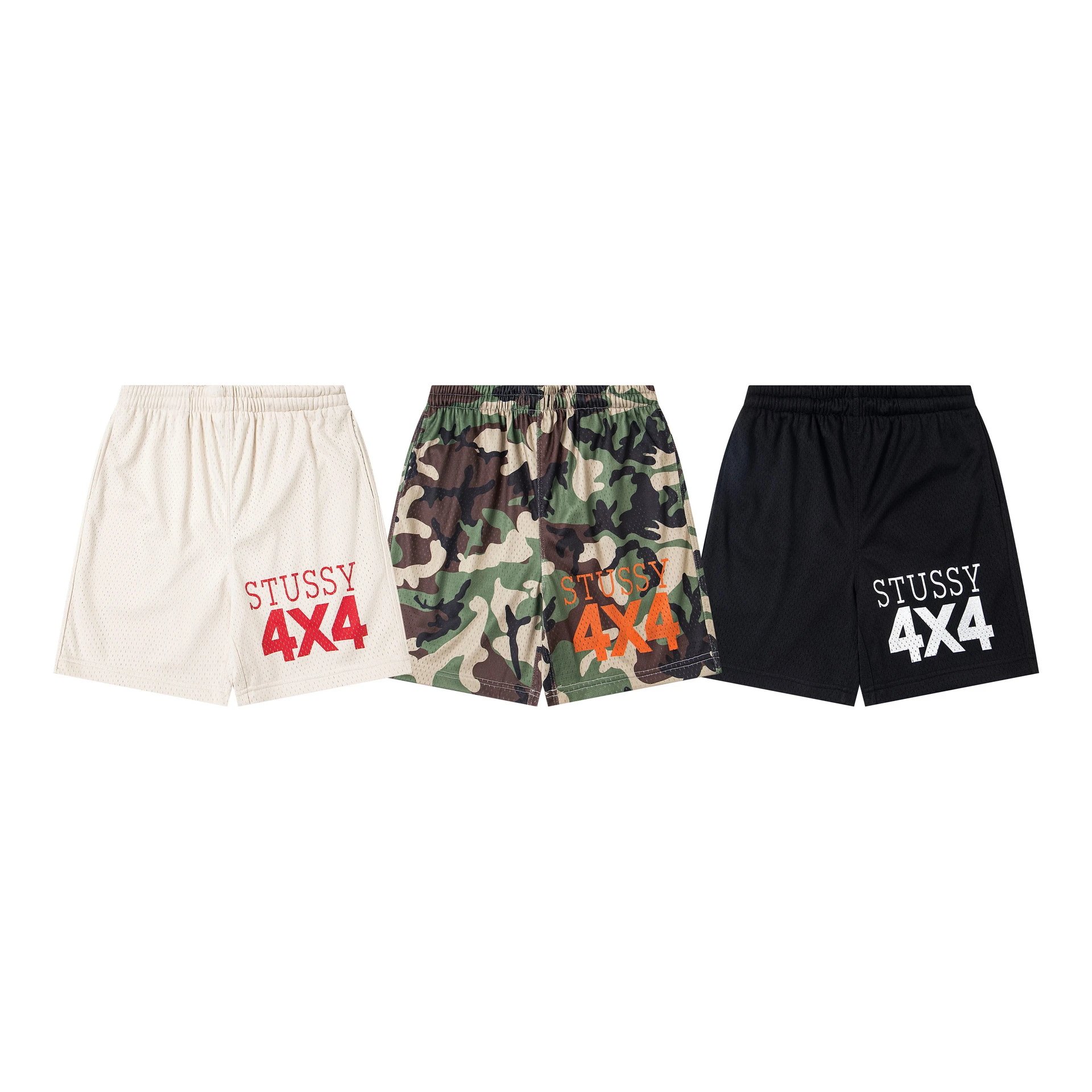 SS25 4x4 Mesh Short夏季潮牌宽松网状面料健身运动短裤男女同款