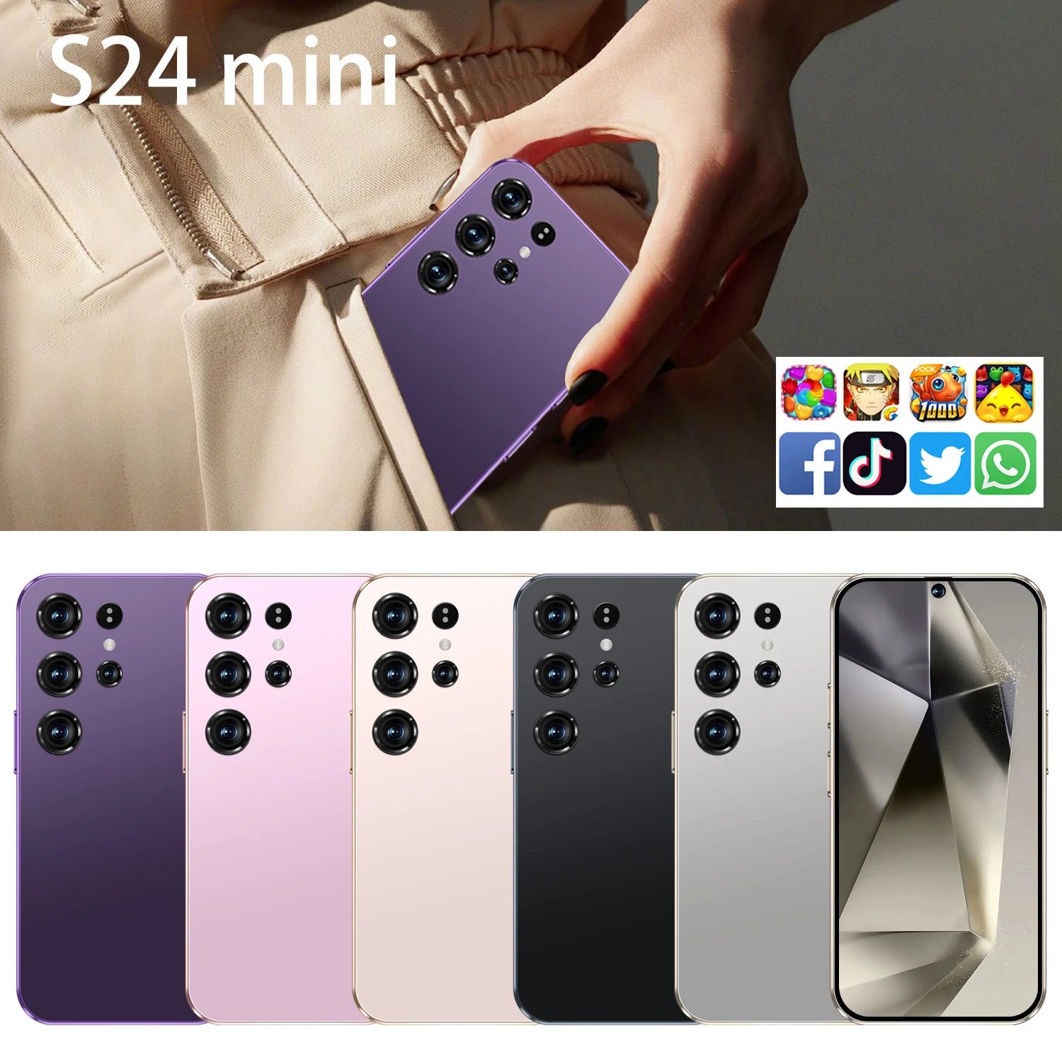 手机新款S24 mini迷你4.0寸穿孔屏安卓8.1智能卡片便宜小手机